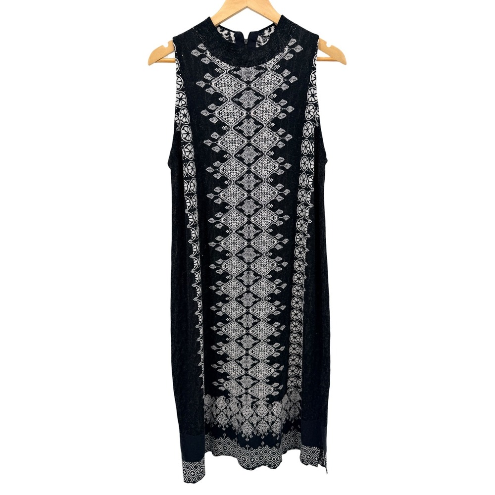 Vanessa Virginia Malvina Anthropologie‎ Geometric Knit Mock Neck Dress XL Casual
